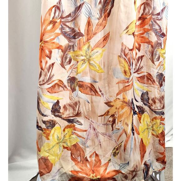 Bump Biddy Maternity Maxi Dress Size L Floral Tie Back Cottage Chic Open Waist - Picture 6 of 16